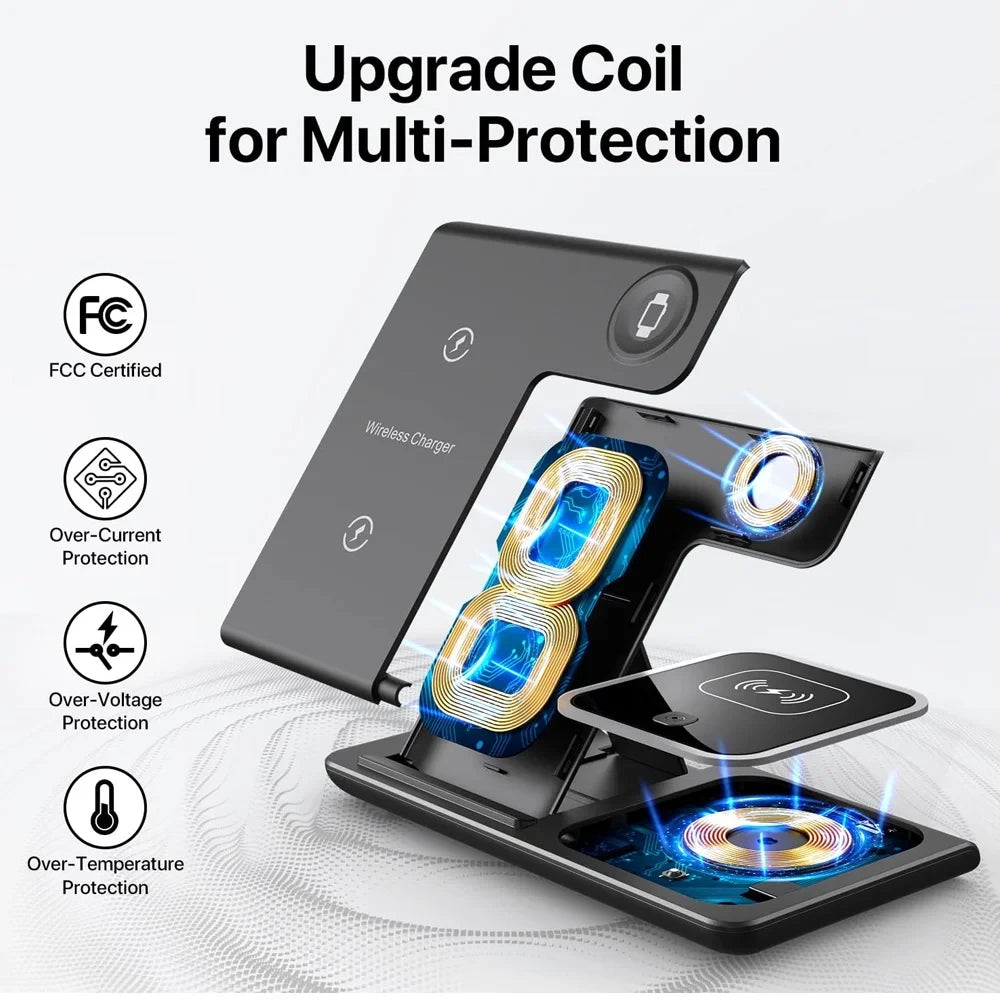 Foldable LED Wireless Charging Station