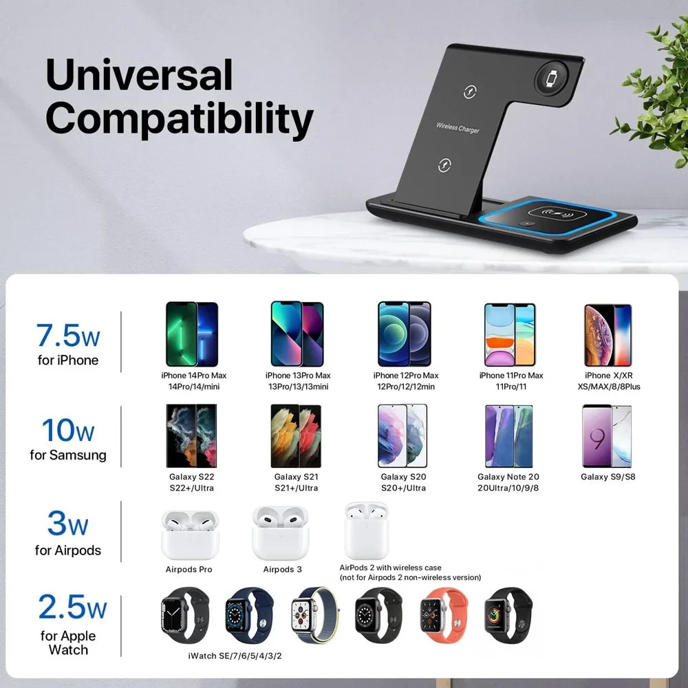 Foldable LED Wireless Charging Station