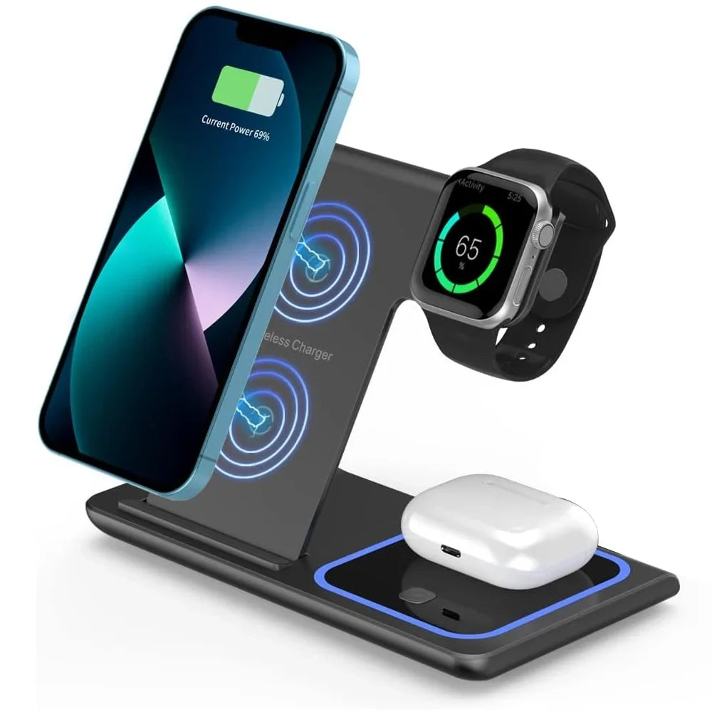 Foldable LED Wireless Charging Station
