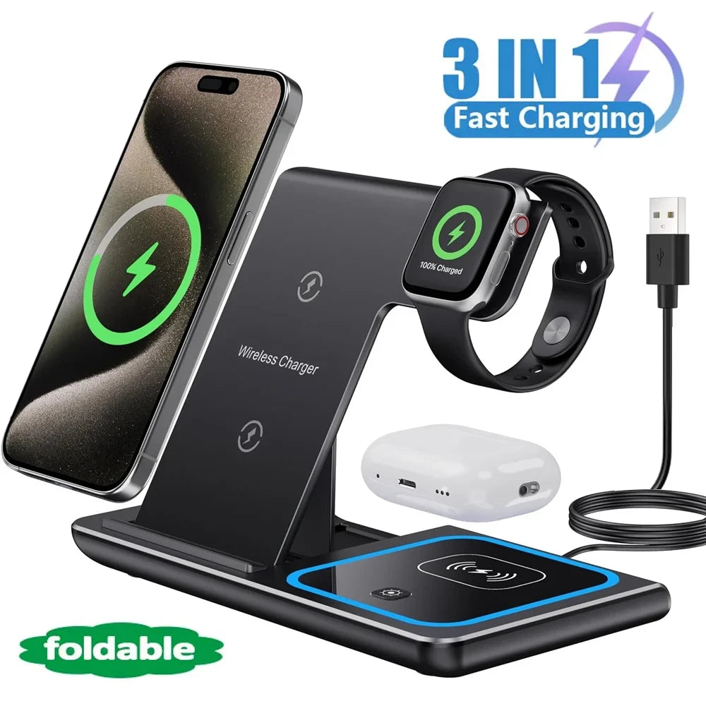 Foldable LED Wireless Charging Station