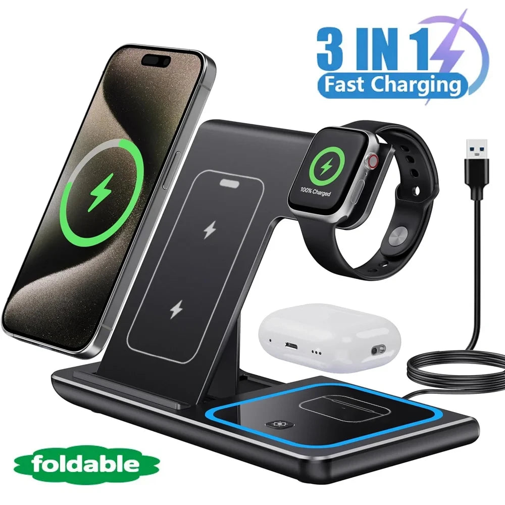 Foldable LED Wireless Charging Station